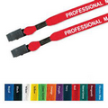 1/2" Cotton Lanyard w/ Double Bulldog Clip (1 Color)